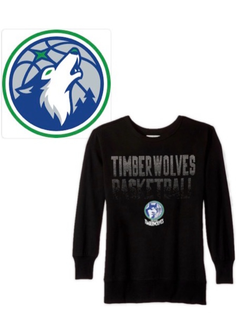 NWT [G-III] Minnesota Timberwolves NBA Bling Long Sleeve Sweatshirt Women’s XXL - Picture 3 of 13